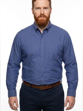 IZOD Men's XL Blue‎ Long Sleeve Button-Up Shirt Casual